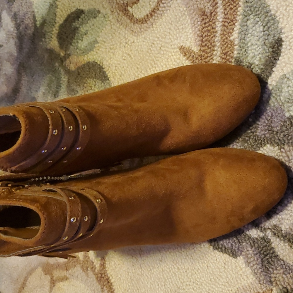 Rust Ankle Boots with Back Tassels